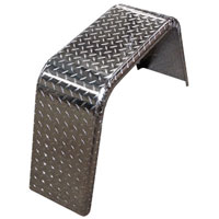 Jeep Square Break Single Axle Aluminum Tread Plate Trailer Fender 13-15" Tire Dexter/Redneck #2607-3AT-080